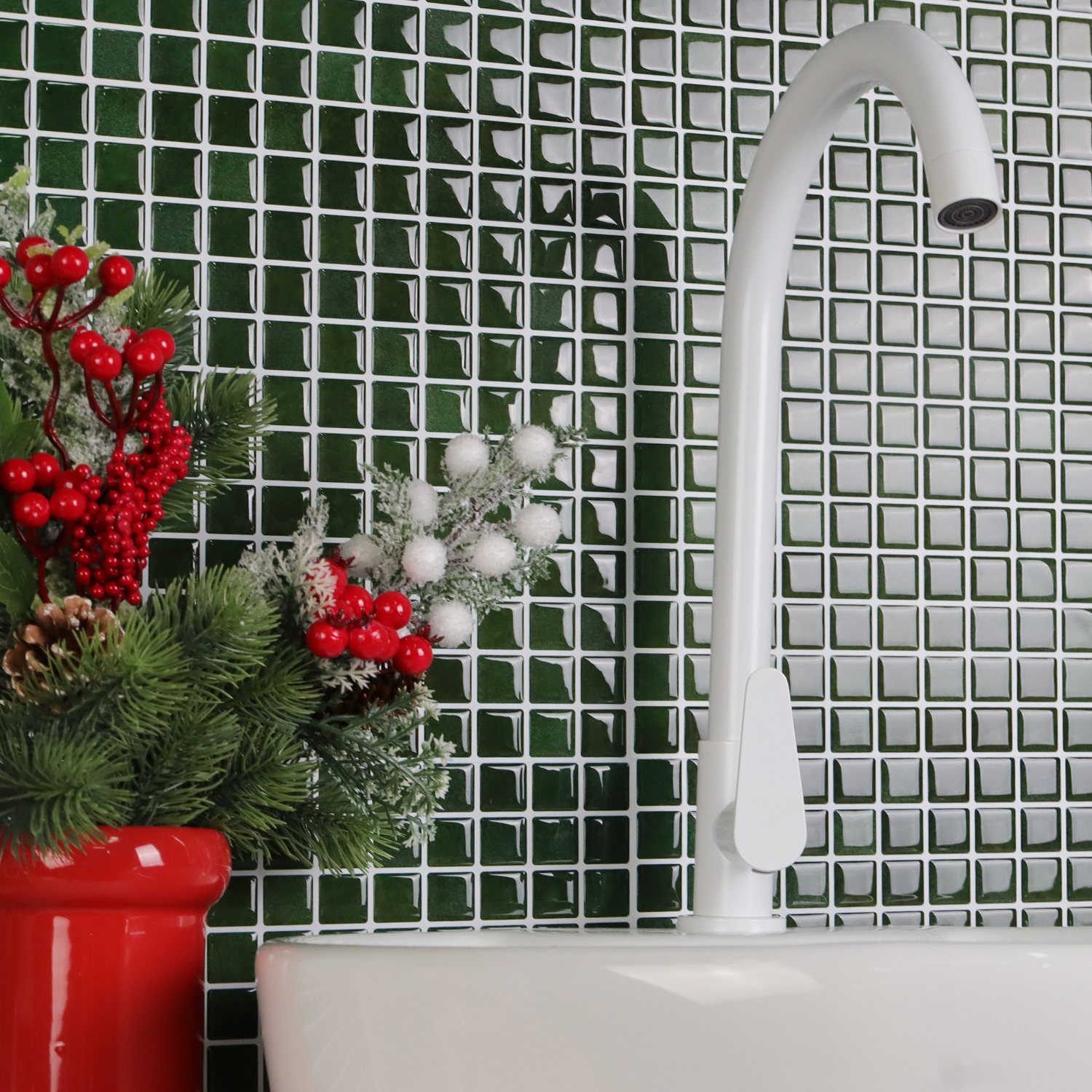 20pcs 3D Mosaic Style Wall Sti - مراجعة Ceramic Tile Blank وسعره