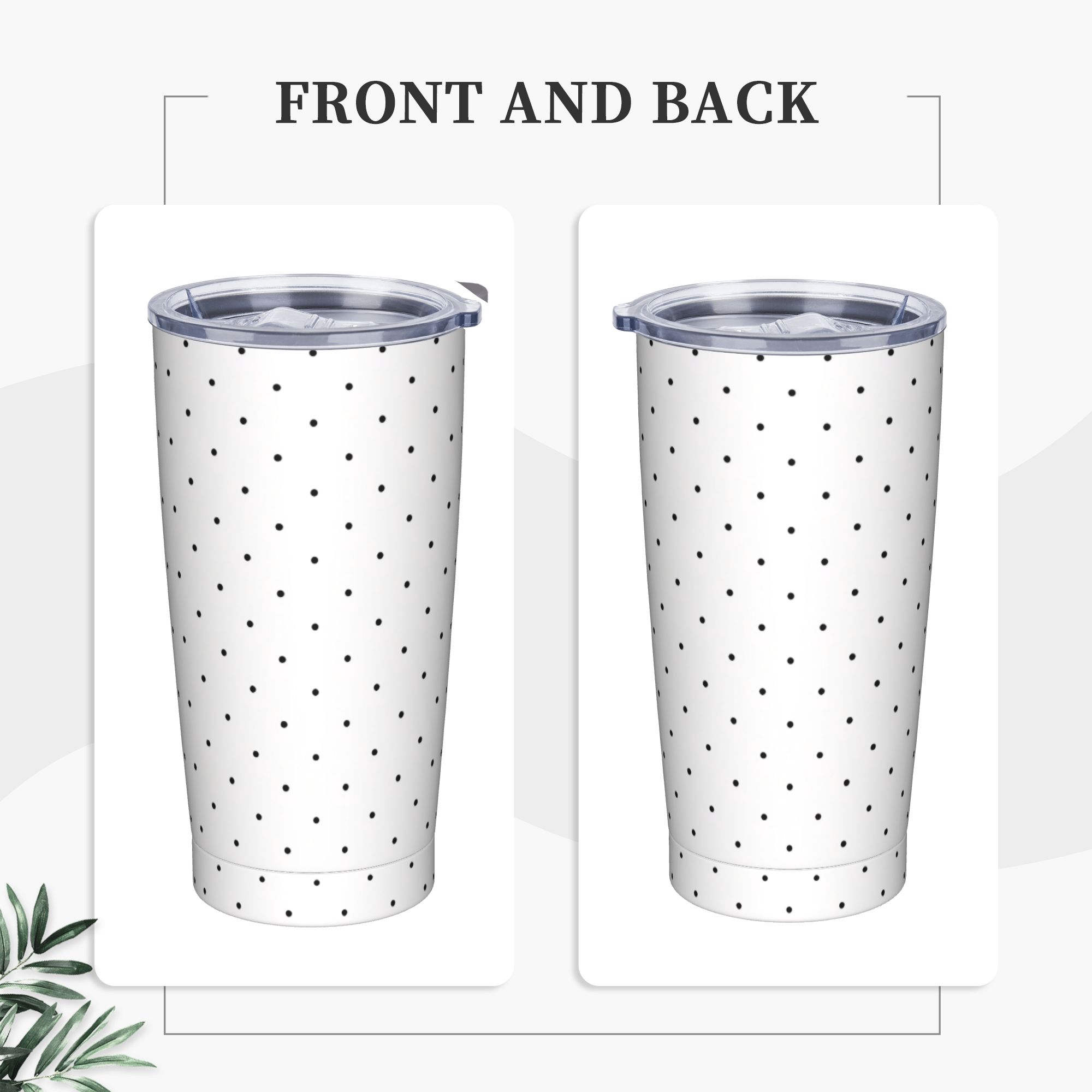 Black & White Polka Dot Patter - مراجعة Tumbler 20Oz White وسعره
