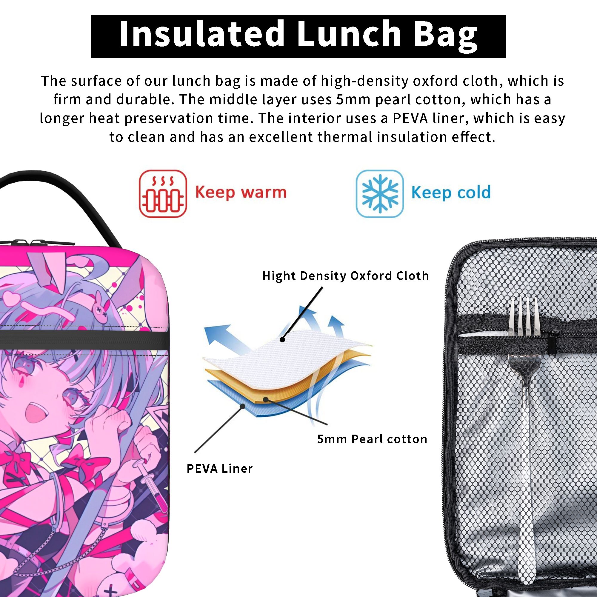 Hatsune Miku  Insulated Lunch  - مراجعة Tote Bag Sublimation وسعره