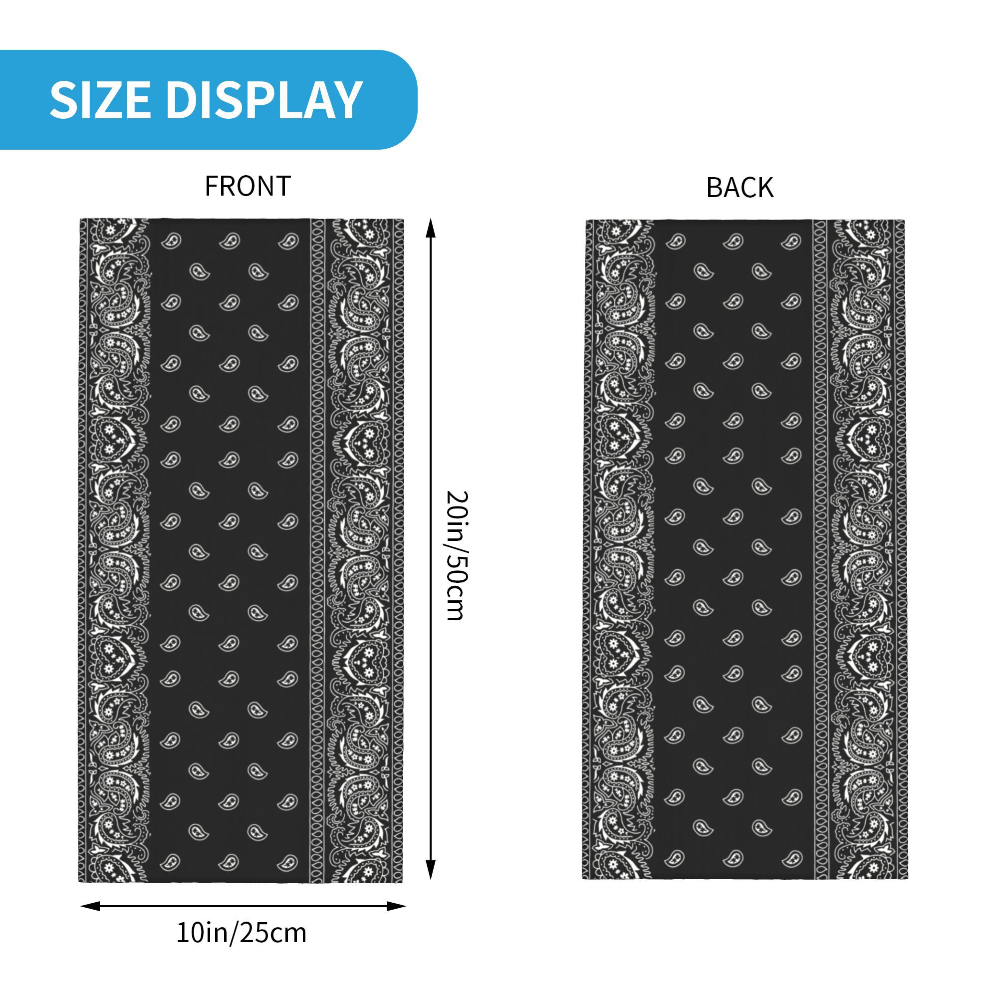 Custom Black And White Paisley - مراجعة Bandana Blank White وسعره