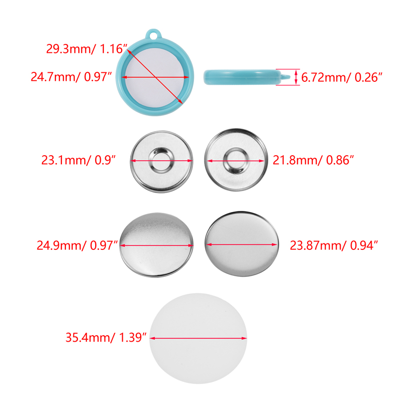 50Pcs/Set DIY Double-Side Key  - مراجعة Button Badge Blank وسعره