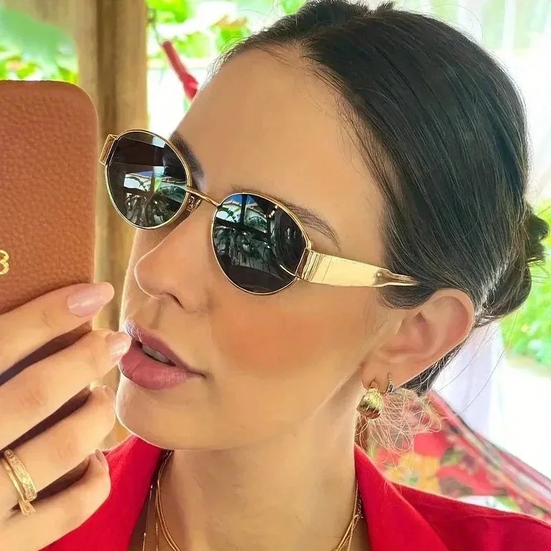 New Oval Sunglasses for Women  - مراجعة Metal Photo Panel وسعره