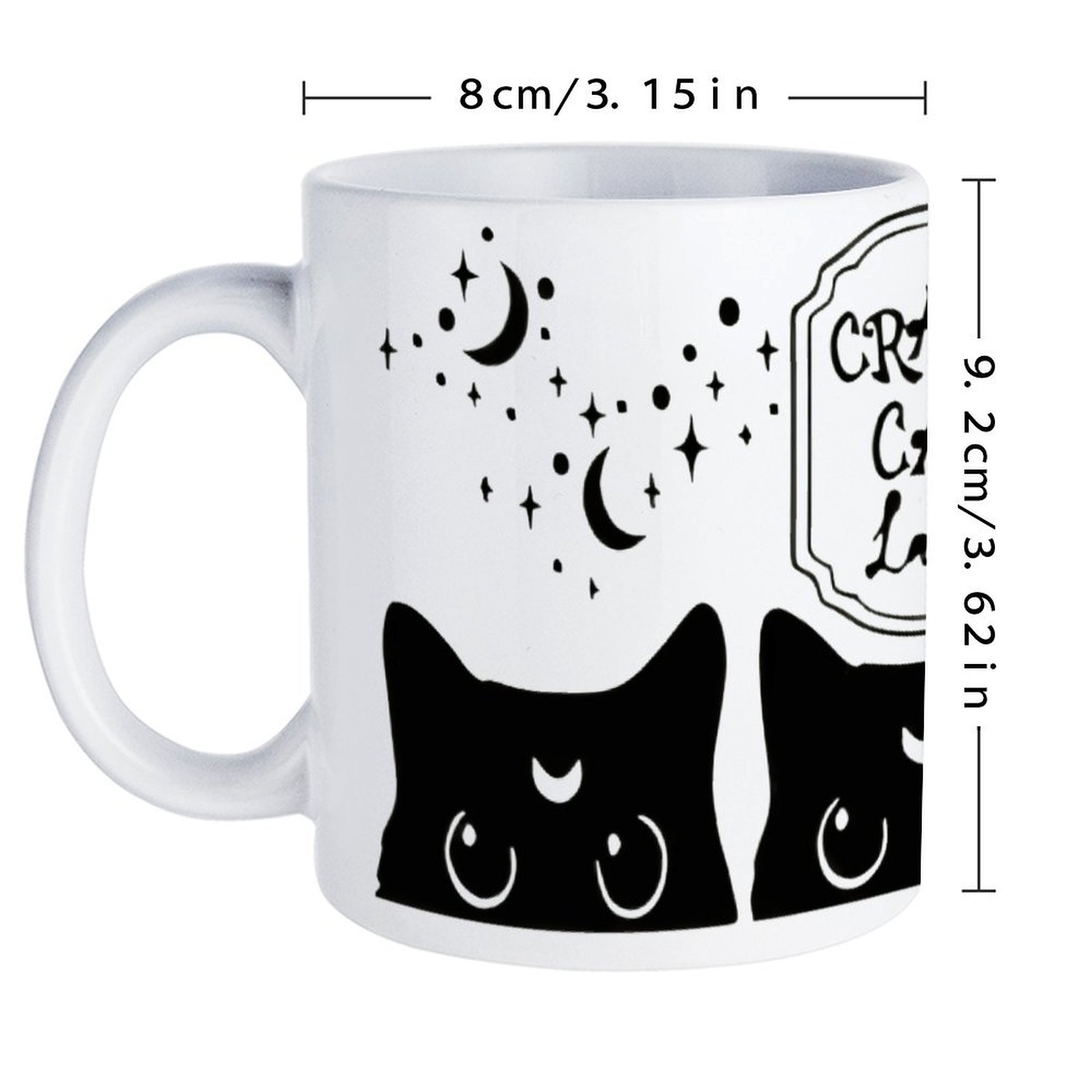 Three Black Cats With Crescent - مراجعة Sublimation Mug White وسعره
