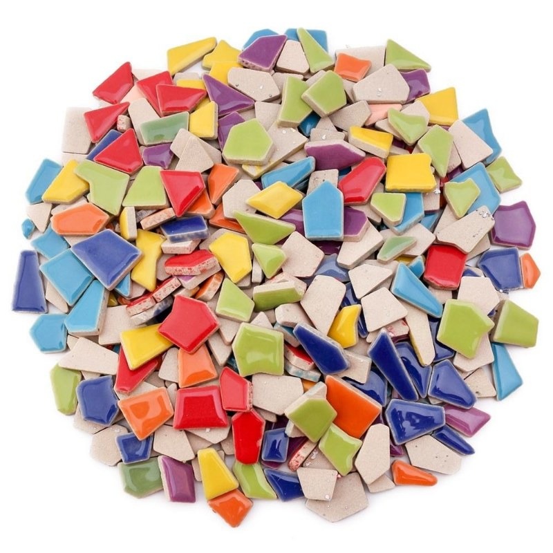100g Randomly Mixed Colors DIY - مراجعة Ceramic Tile Blank وسعره