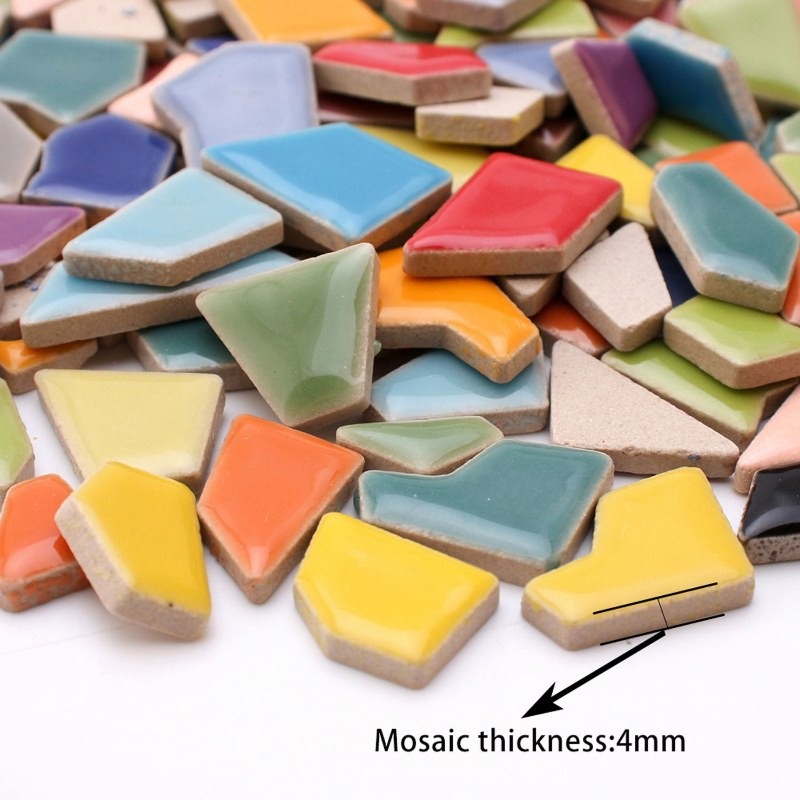 100g Randomly Mixed Colors DIY - مراجعة Ceramic Tile Blank وسعره