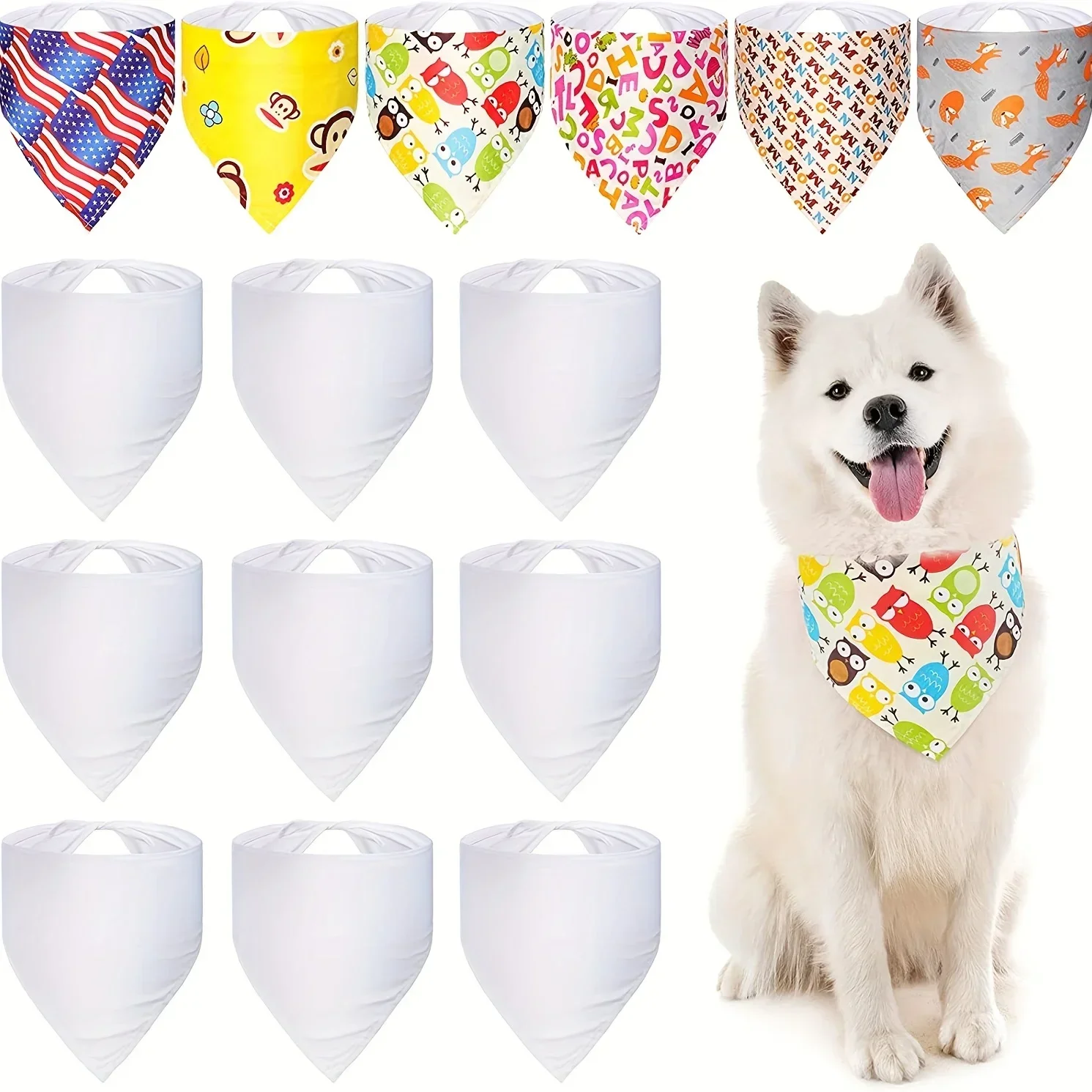 30pcs White Polyester Blank Do - مراجعة Bandana Blank White وسعره