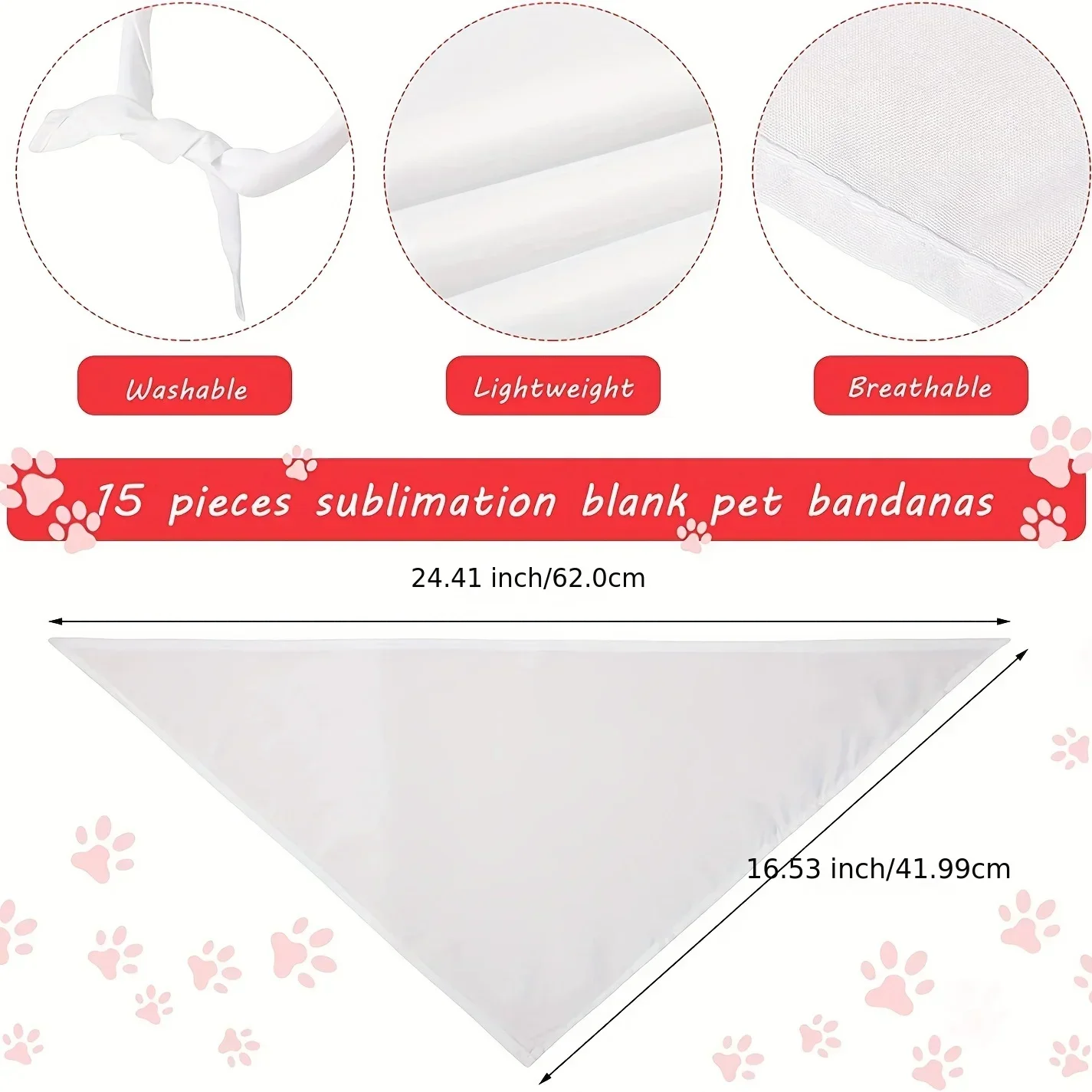 30pcs White Polyester Blank Do - مراجعة Bandana Blank White وسعره
