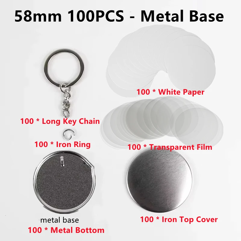 100PCS Blank Plastic/Metal But - مراجعة Button Badge Blank وسعره
