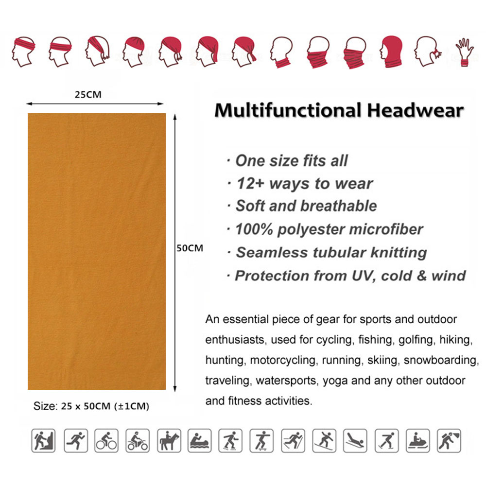 55 Solid Colors Outdoor Sports - مراجعة Bandana Blank White وسعره
