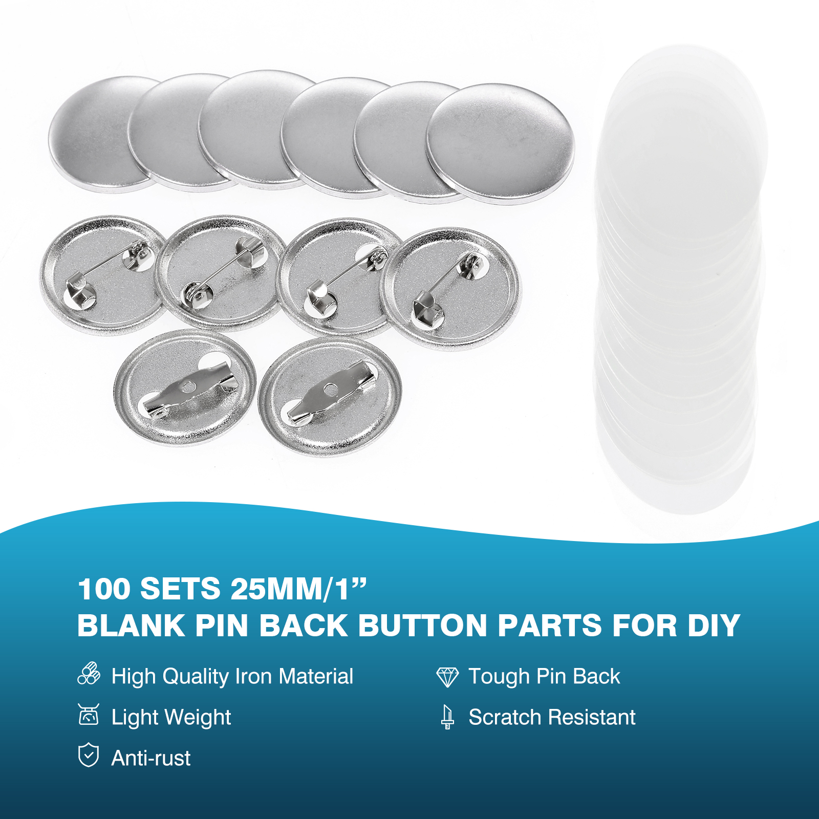 100Pcs Mini DIY Round Mirror M - مراجعة Button Badge Blank وسعره