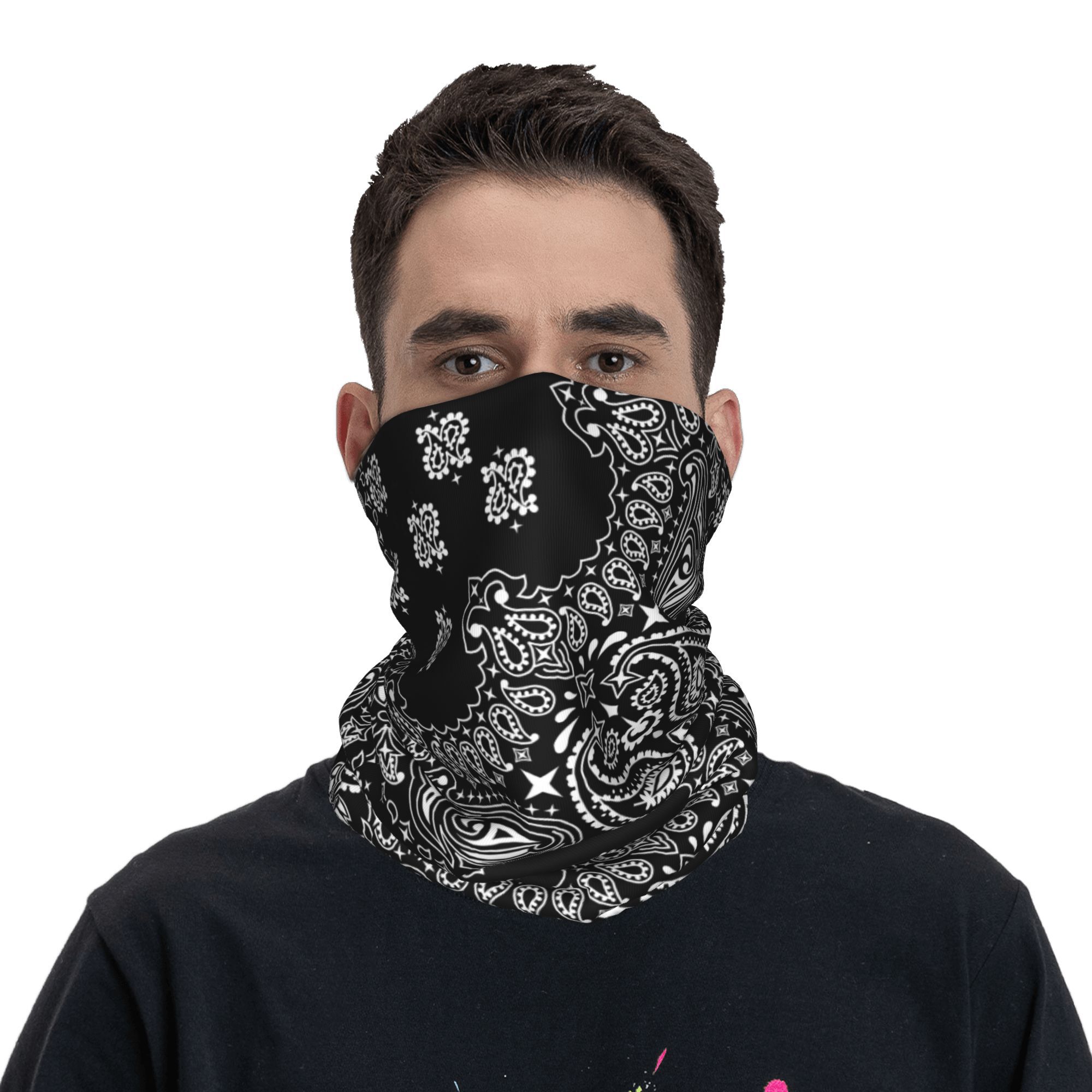 Custom Black And White Paisley - مراجعة Bandana Blank White وسعره