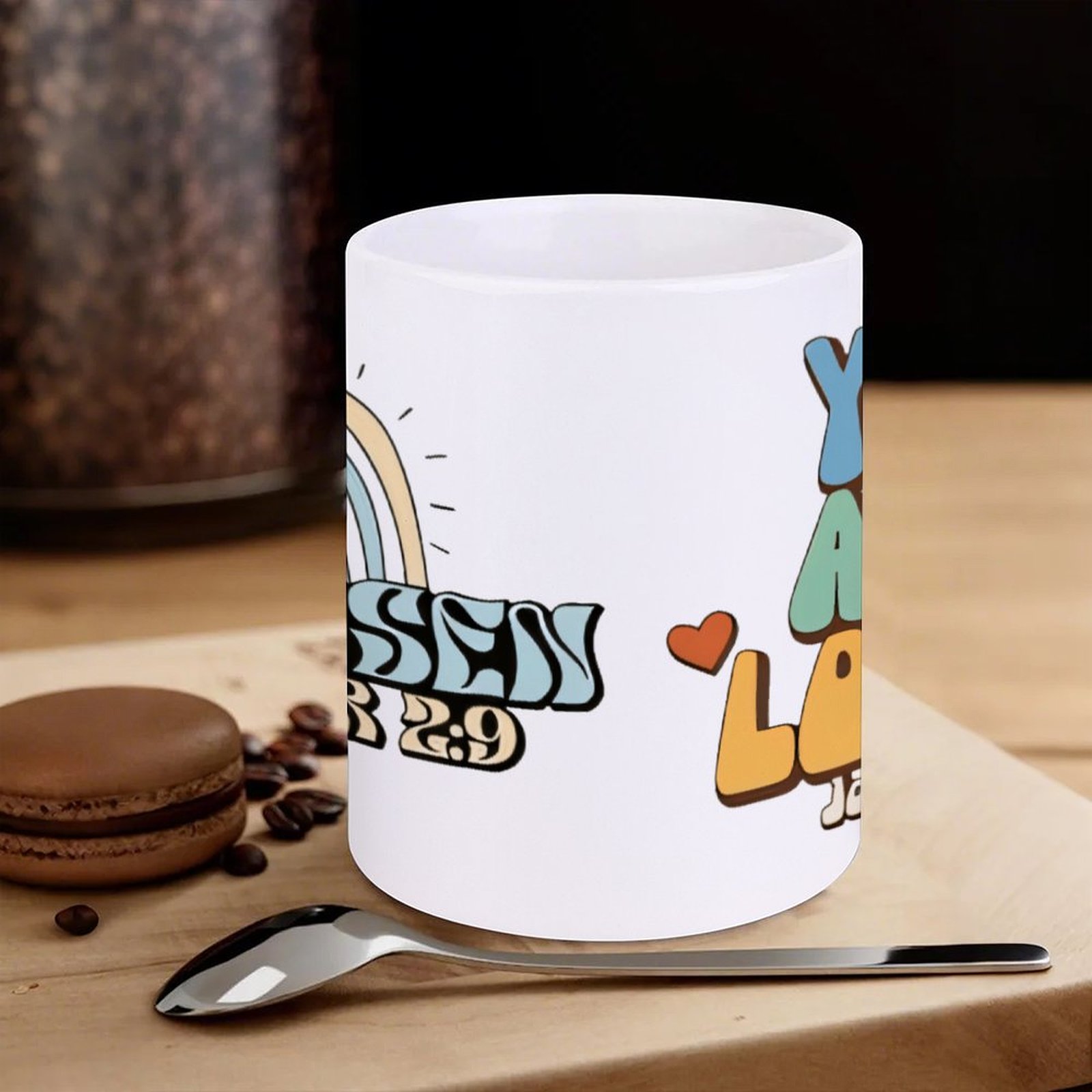 A Rainbow And A Rainbow With T - مراجعة Sublimation Mug White وسعره