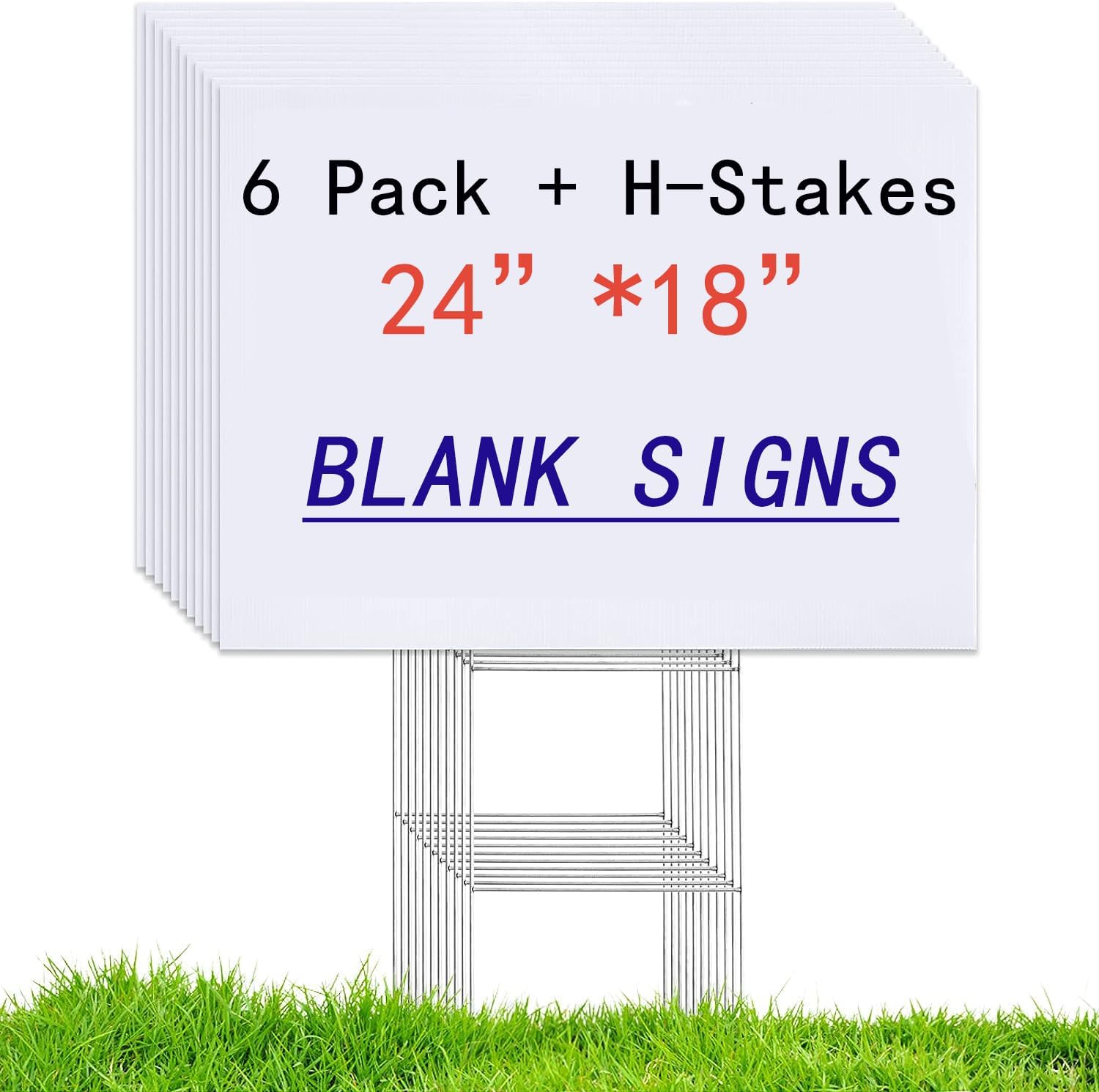 6 Pack 24x18 White Blank Lawn  - مراجعة Yard Sign Blank وسعره