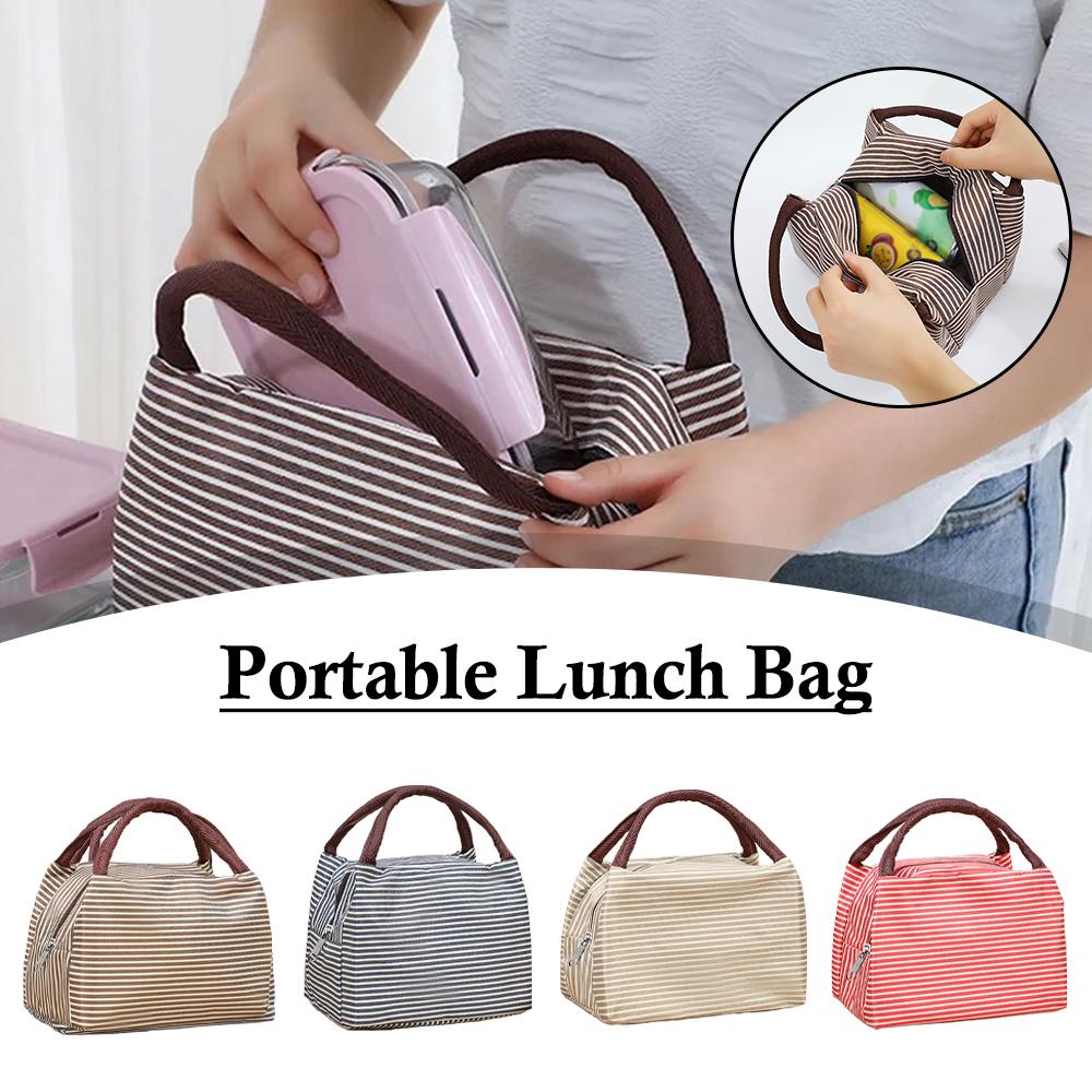 Striped Insulated Lunch Bag Po - مراجعة Tote Bag Sublimation وسعره