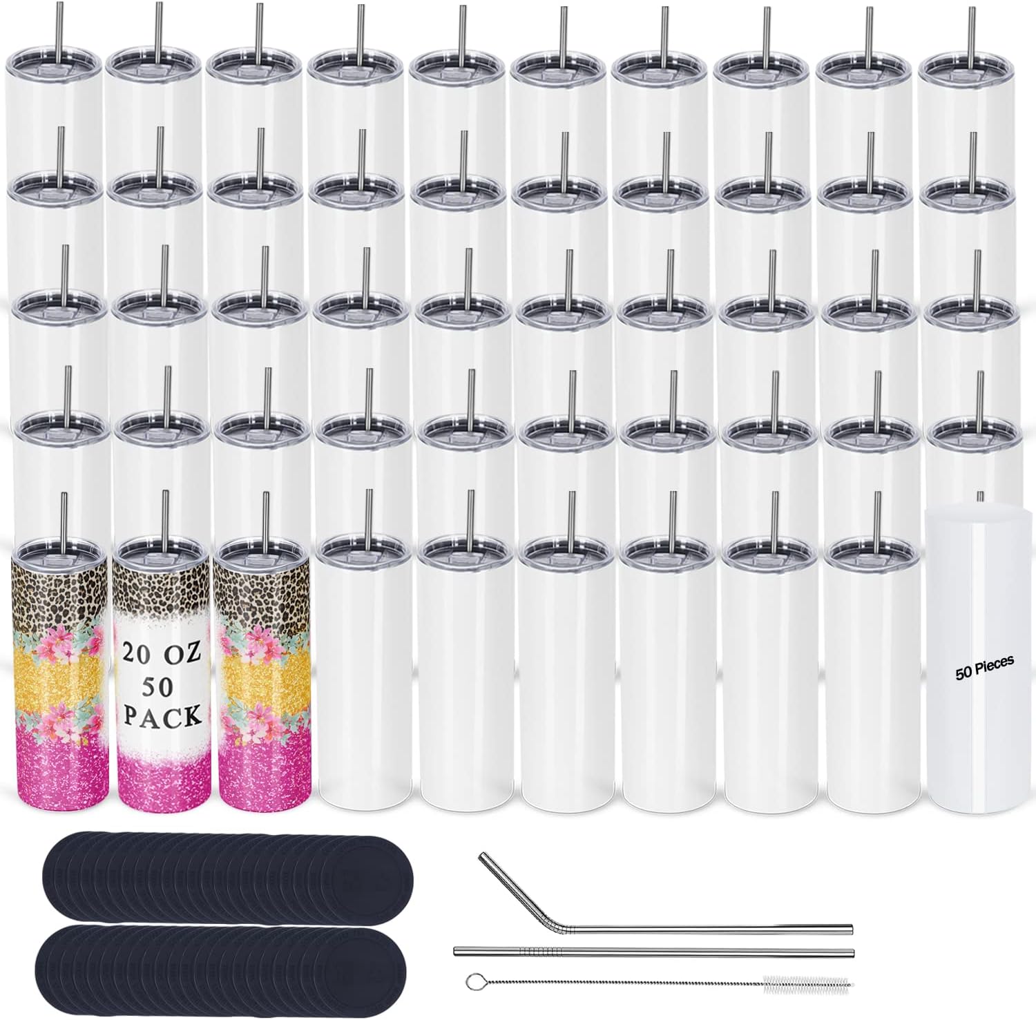 50 Pack Sublimation Tumblers B - مراجعة Tumbler 20Oz White وسعره