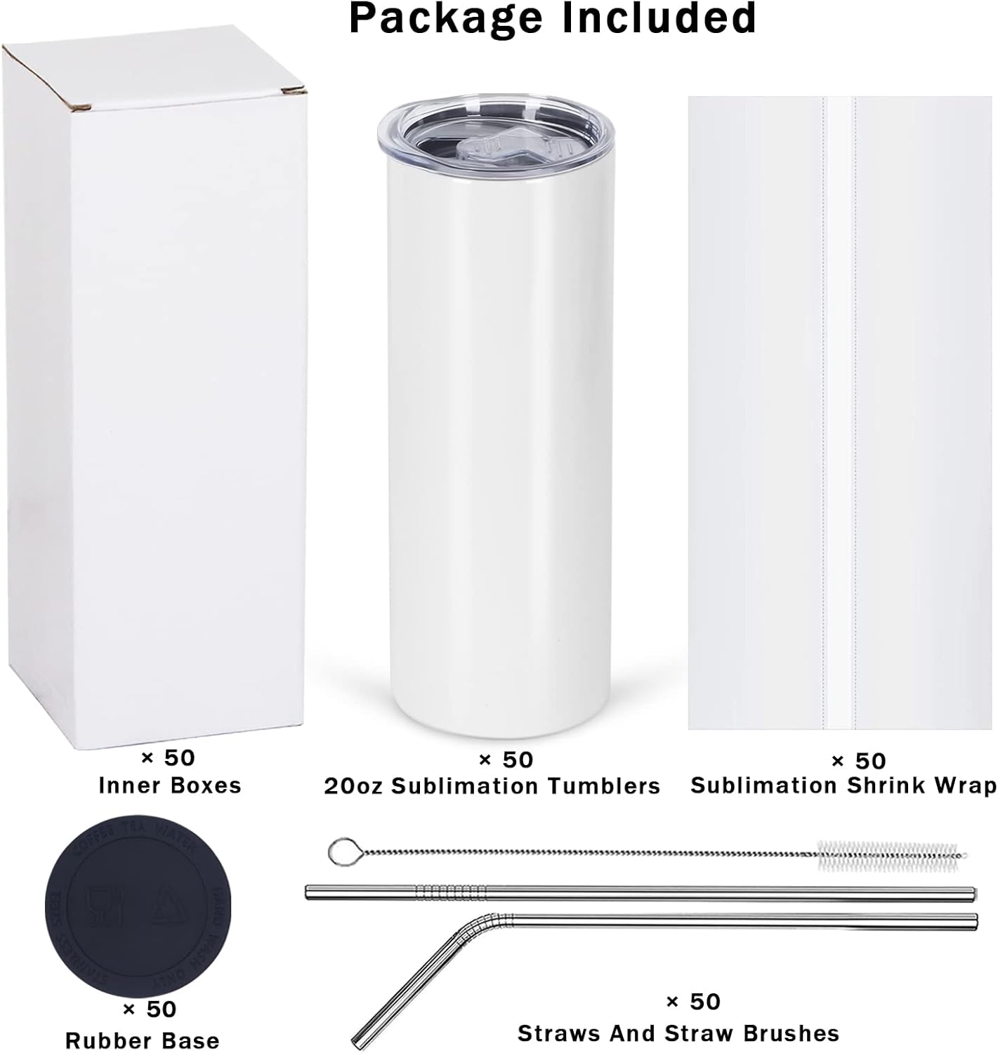 50 Pack Sublimation Tumblers B - مراجعة Tumbler 20Oz White وسعره