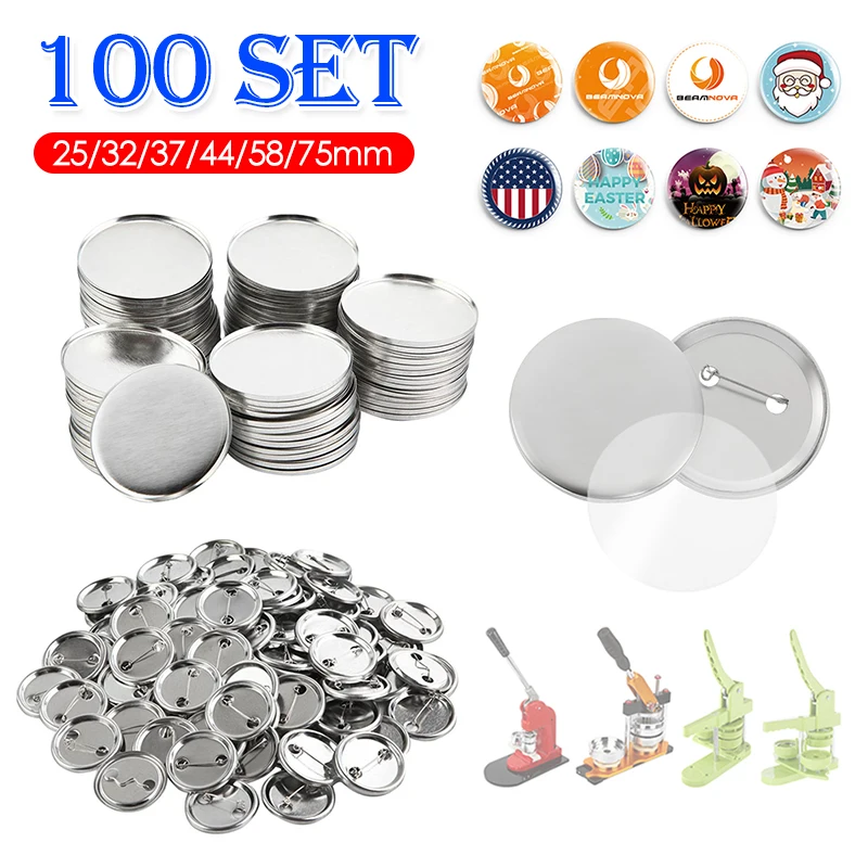 100Set Blank Badge Pin Button  - مراجعة Button Badge Blank وسعره