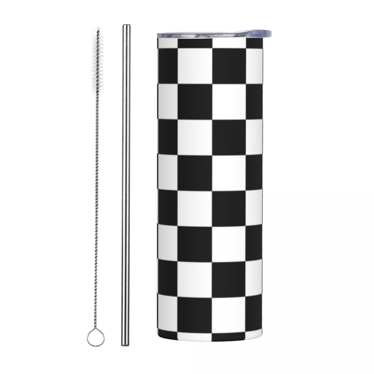 Black And White Checkerboard S - مراجعة Tumbler 20Oz White وسعره