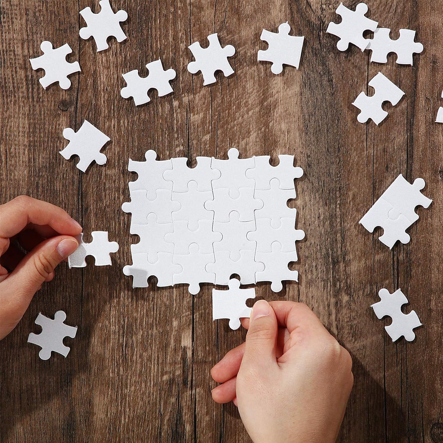 10sheets/lot Printable Jigsaw  - مراجعة Puzzle Blank White وسعره