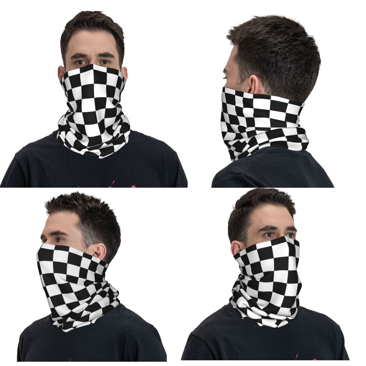 Black And White Checkered Band - مراجعة Bandana Blank White وسعره