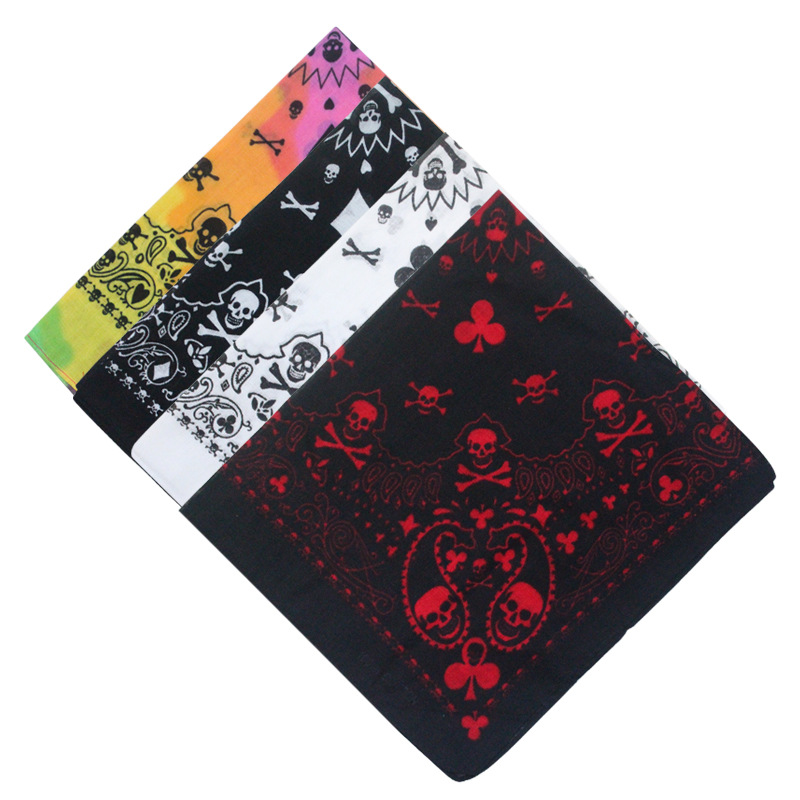 55cm White Black Red Skull Pok - مراجعة Bandana Blank White وسعره