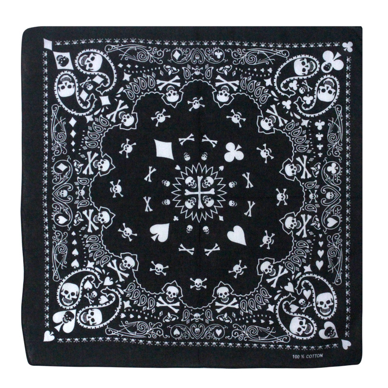 55cm White Black Red Skull Pok - مراجعة Bandana Blank White وسعره