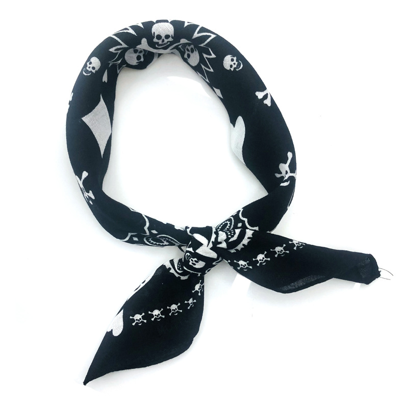 55cm White Black Red Skull Pok - مراجعة Bandana Blank White وسعره