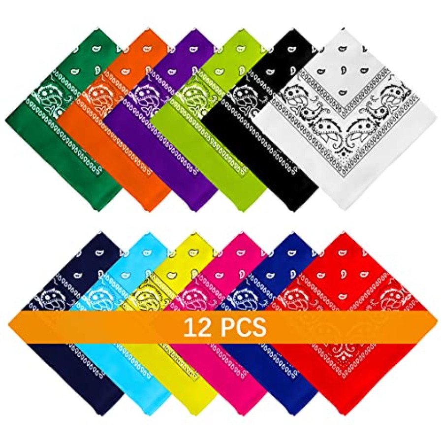 12- Bandanas for Men Women Pai - مراجعة Bandana Blank White وسعره