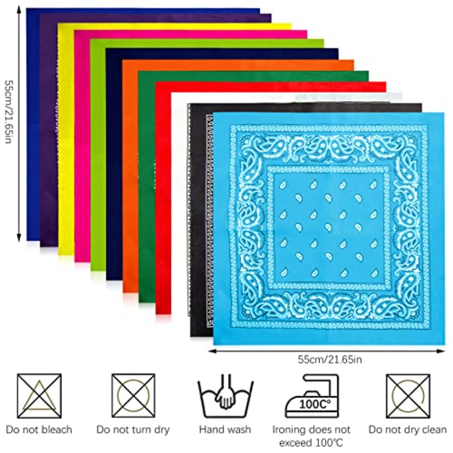 12- Bandanas for Men Women Pai - مراجعة Bandana Blank White وسعره
