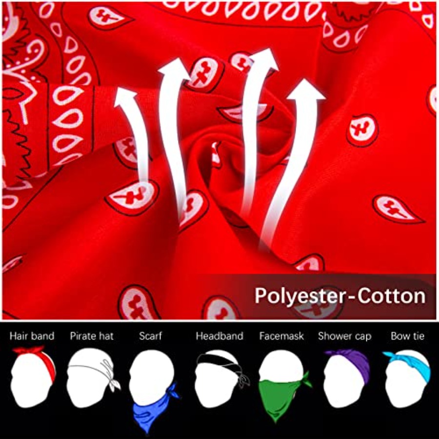 12- Bandanas for Men Women Pai - مراجعة Bandana Blank White وسعره