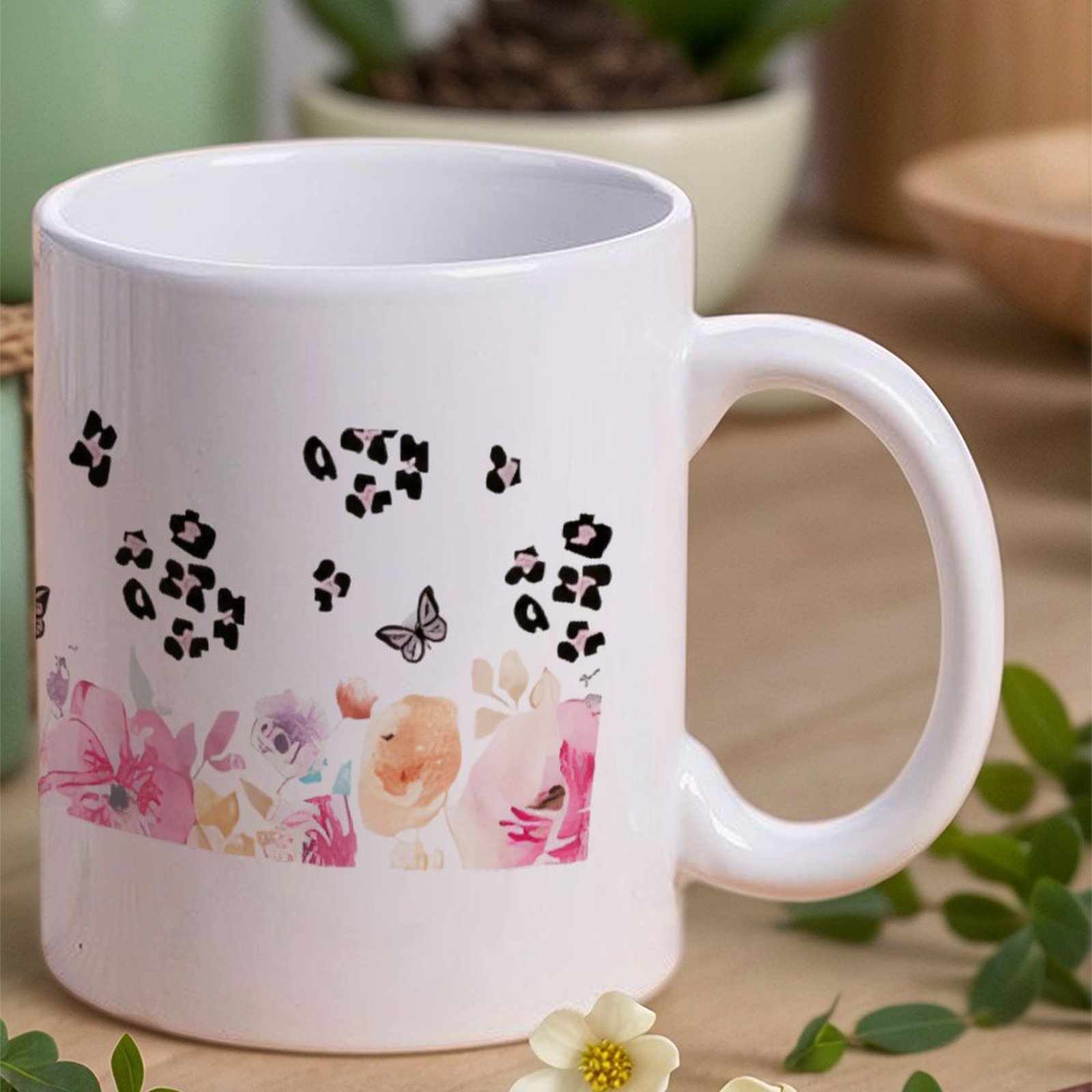 A Watercolor Painting Of Flowe - مراجعة Sublimation Mug White وسعره
