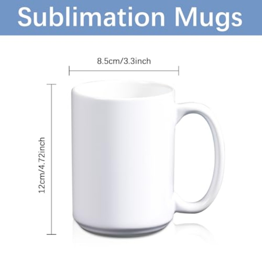 15 PACK 15 oz sublimation mugs - مراجعة Sublimation Mug White وسعره