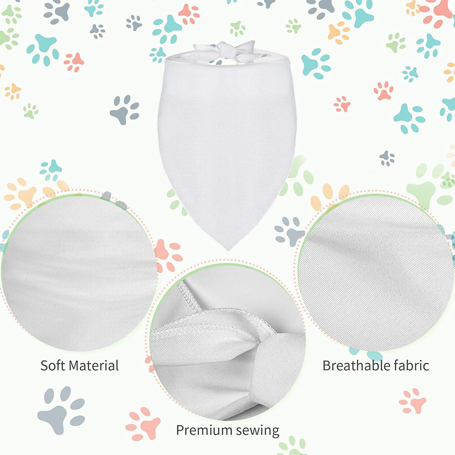 100 Pieces Sublimation Blank D - مراجعة Bandana Blank White وسعره
