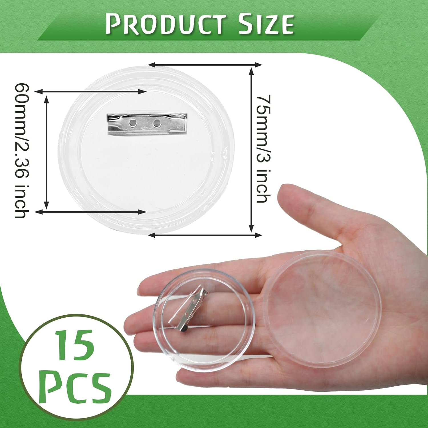 15 Pcs 3 Inch Blank Button Pin - مراجعة Button Badge Blank وسعره