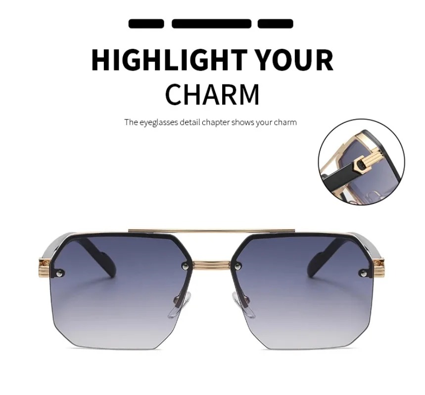 Men's Metal Sunglasses Square  - مراجعة Metal Photo Panel وسعره