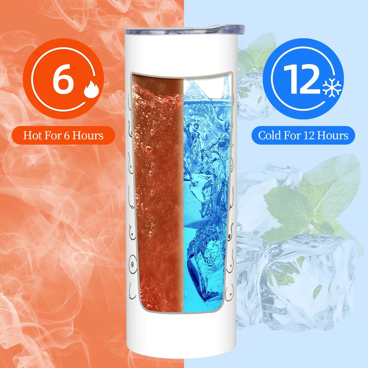 Black And White Tits Drawing S - مراجعة Tumbler 20Oz White وسعره