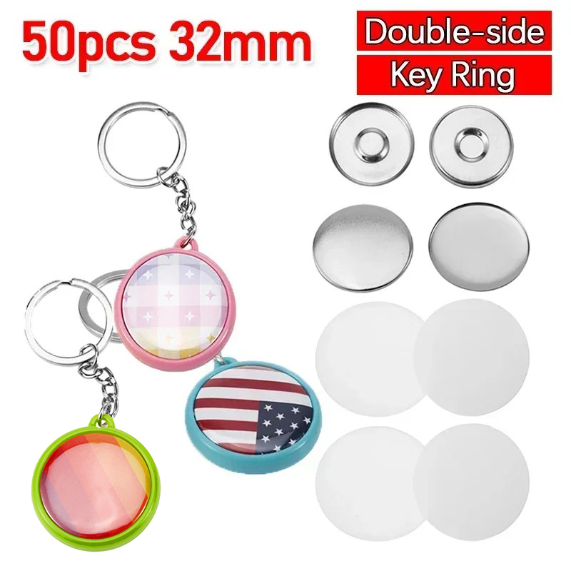 50pcs/Set 25mm 32mm 37mm Doubl - مراجعة Button Badge Blank وسعره