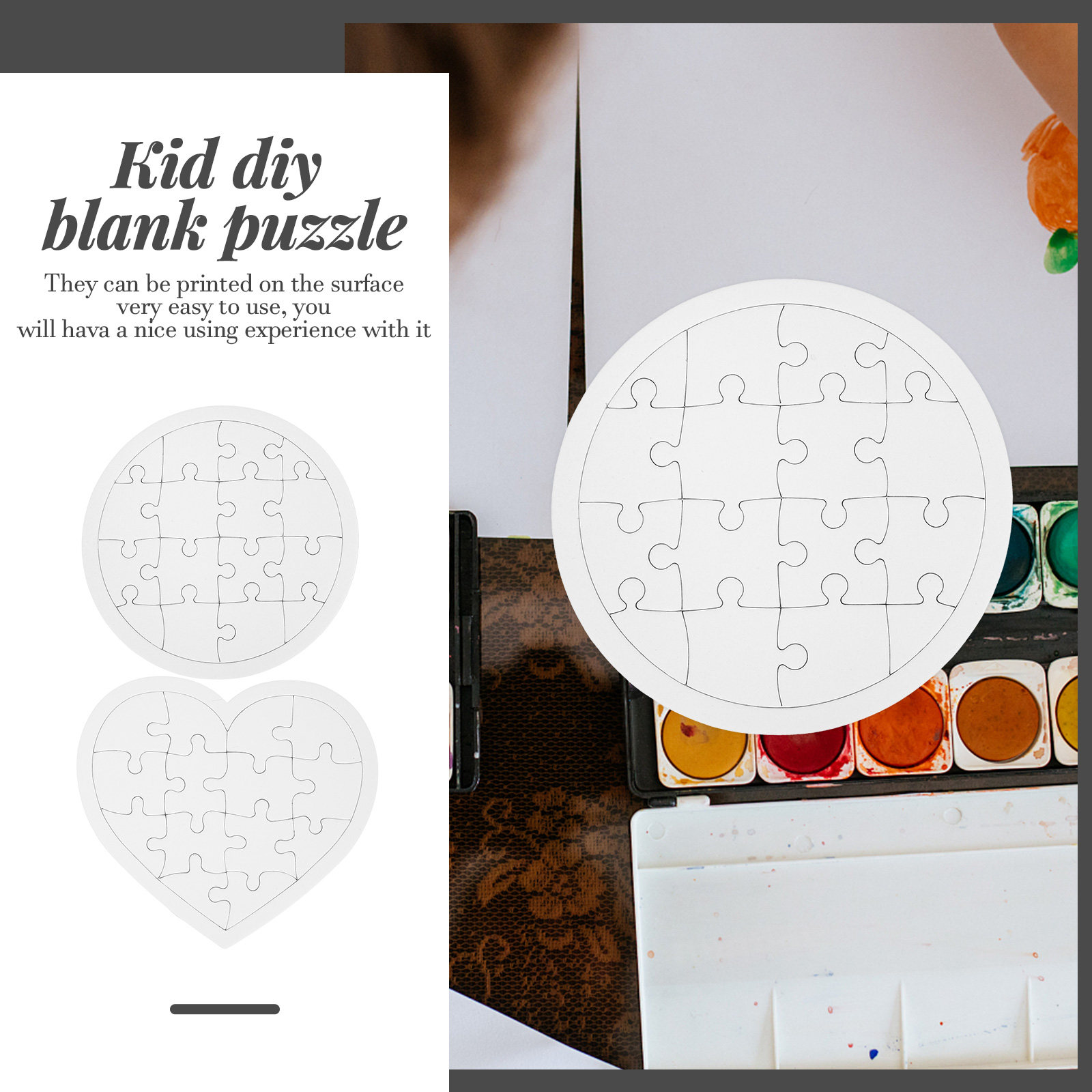 10Pcs Blank Kid DIY Puzzles Wh - مراجعة Puzzle Blank White وسعره