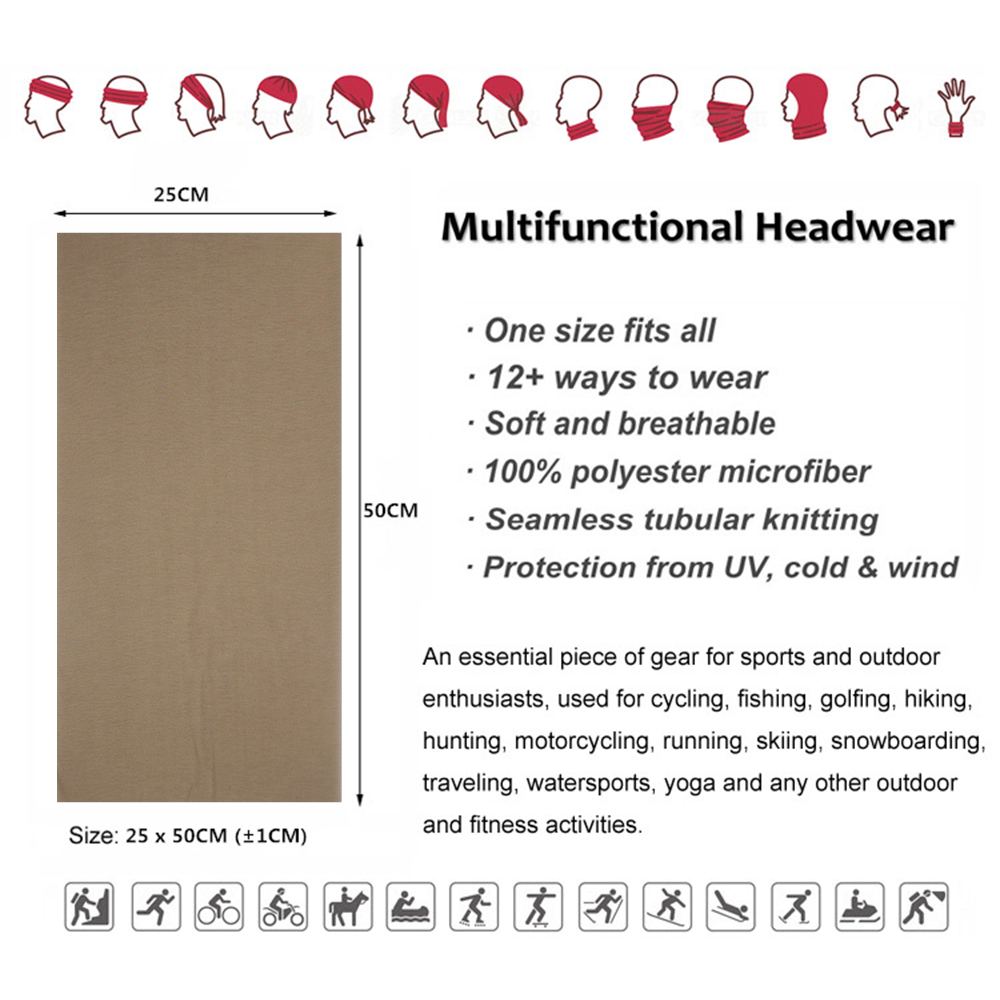 Sun Protective Tube Scarf 9.8' - مراجعة Bandana Blank White وسعره