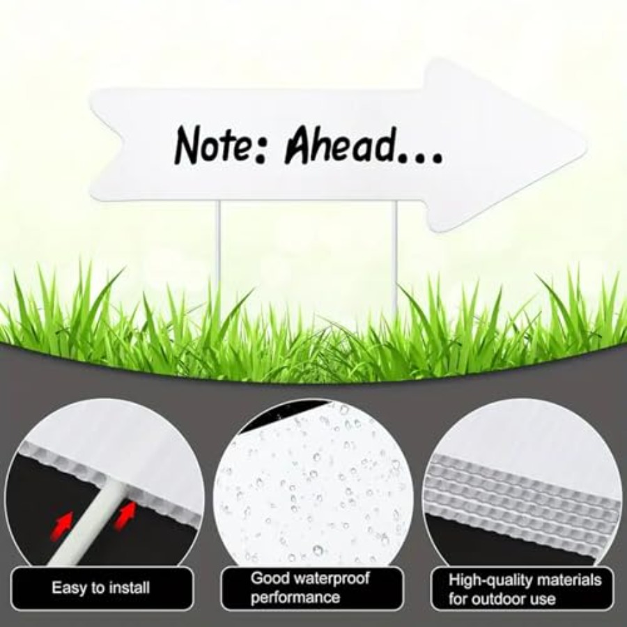 Blank-Arrow-Signs with Stakes  - مراجعة Yard Sign Blank وسعره