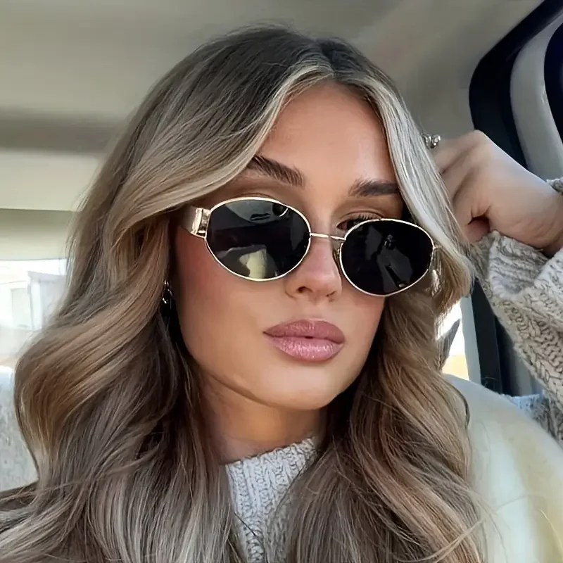 Retro Metal Frame Oval Sunglas - مراجعة Metal Photo Panel وسعره