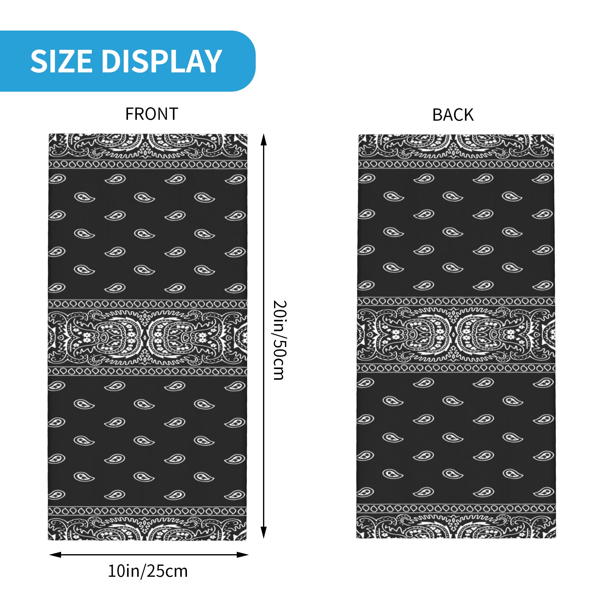 Custom Black and White Bandana - مراجعة Bandana Blank White وسعره