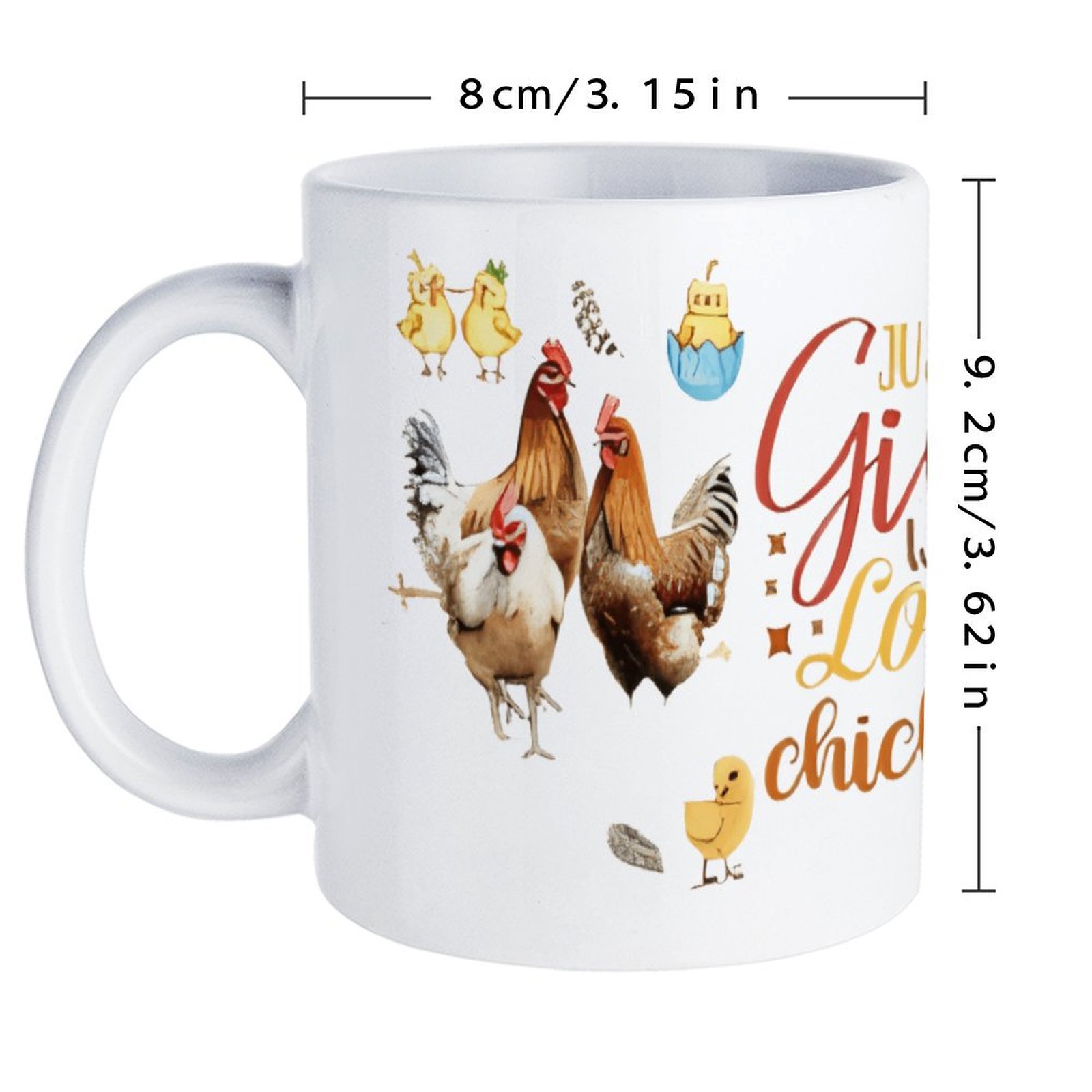 Just A Girl Who Loves Chickens - مراجعة Sublimation Mug White وسعره