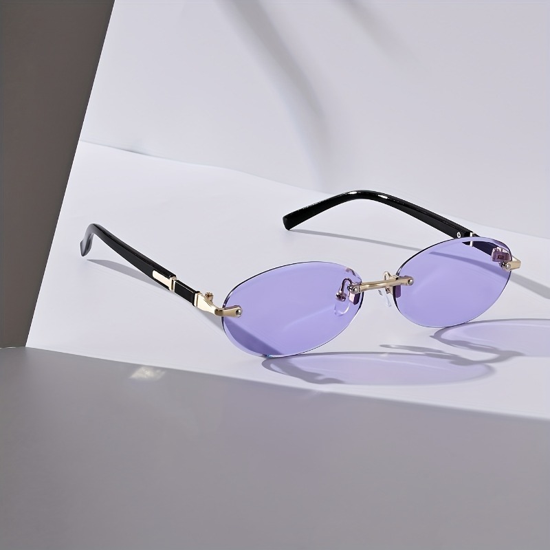 Sexy Small Oval Punk Sunglasse - مراجعة Metal Photo Panel وسعره
