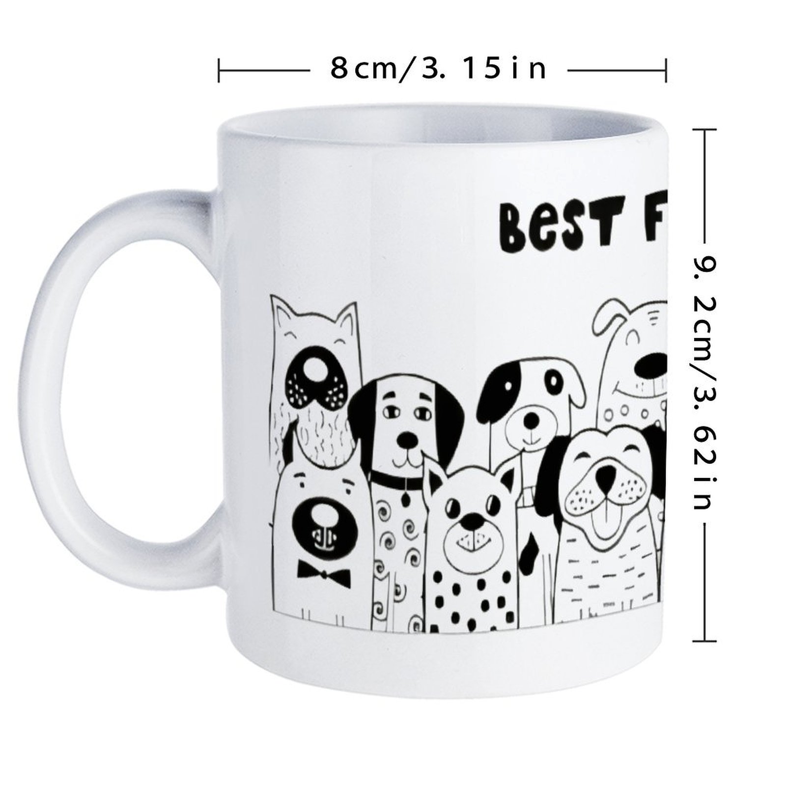 Illustration Of Dogs With The  - مراجعة Sublimation Mug White وسعره